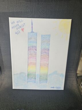 Twin Towers Drawing "Heavenly Twins"